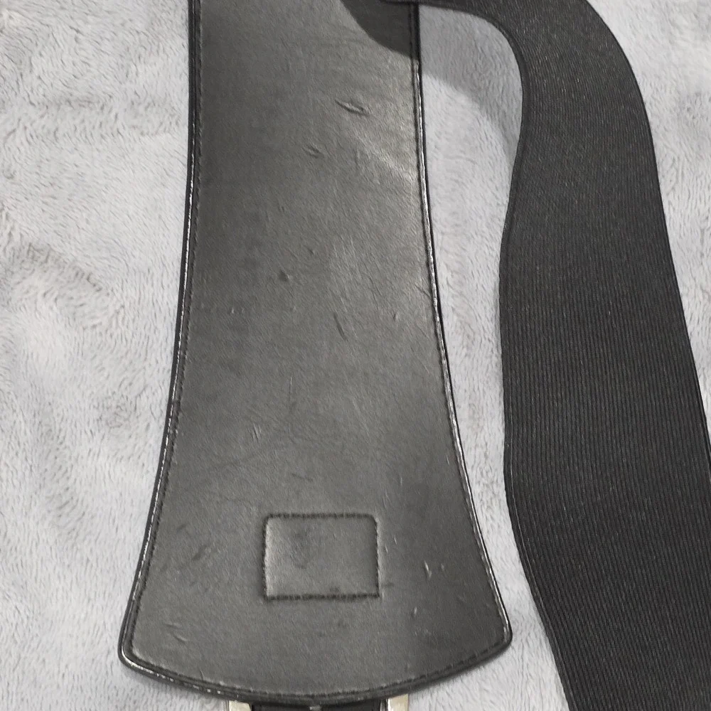 Womens‎ Black Faux Croc Leather Belt Size 26/28